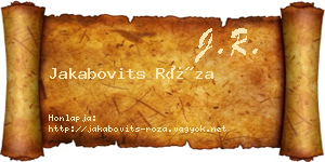 Jakabovits Róza névjegykártya