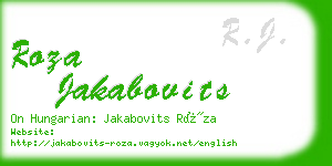 roza jakabovits business card